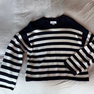 Velvet Navy and White Sweater